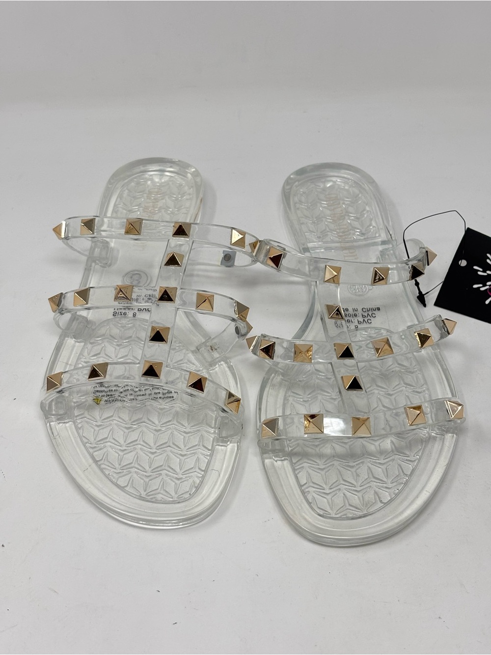 Olivia Miller studded triple strap jelly sandals size 8 NWT